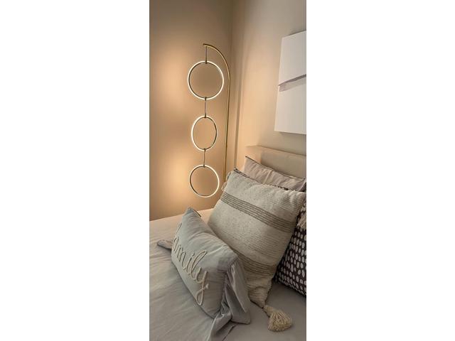 Brightech Nova 74 in. Antique Brass Industrial 3-Light LED Energy Efficient Floor Lamp with Built-in 3-Way Dimmer Function FL-NVA-BRS