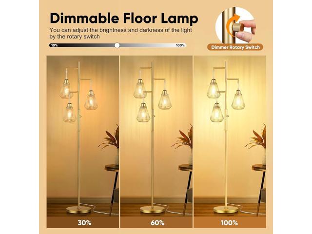 QiMH Industrial Floor Lamps for Living Room, Tree Standing Lamp with Stepless Dimmable, 68' Modern Tall Lamps for Bedroom Study Home Office, Rotary...