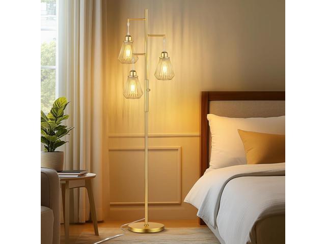 QiMH Industrial Floor Lamps for Living Room, Tree Standing Lamp with Stepless Dimmable, 68' Modern Tall Lamps for Bedroom Study Home Office, Rotary...