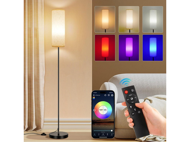 FRIDEKO HOME Floor Lamp, Color Changing Ambient Lighting for Living Room & Gaming Decor, Smart Standing Lamp with App & Remote Control, Tall Corner...