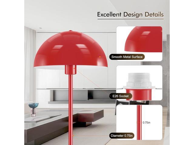 Floor Lamp, Industrial Red Floor Lamps for Living Room, 65.6in Standing Lamp, Retro Mushroom Dome Shade, Whole Metal, E26 Socket, Mid Century...
