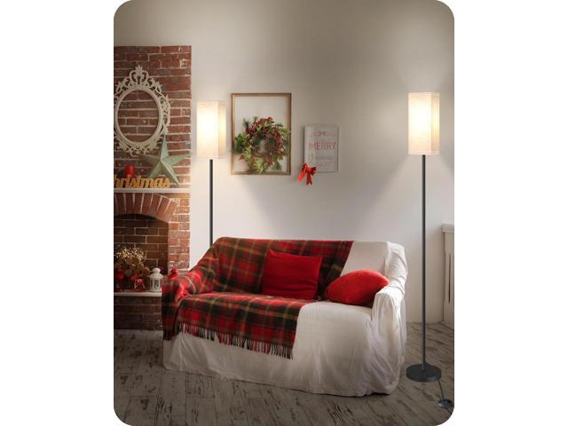 2 Pack Floor Lamp, Pole Lamp with Foot Switch, Modern Standing Lamp Lampshade, Minimalist Freestanding Lamp (Bulb Not Included), for Living Room,...