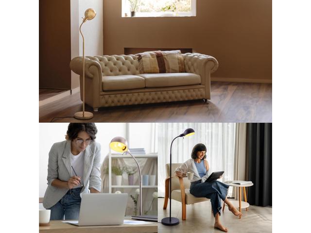O'Bright Nova - Adjustable Floor Lamp with Flexible Gooseneck and Rotatable Shade, E26 Socket, 10-Inch Base - Ideal for Reading, Bedside, Living...