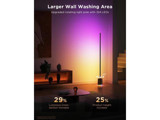 Govee Floor Lamp Pro, RGBICWW LED Lamp with Bluetooth Speaker and White Noise, 2100 Lumens Standing Lamp, Works with Matter, 16 Million Colors,...