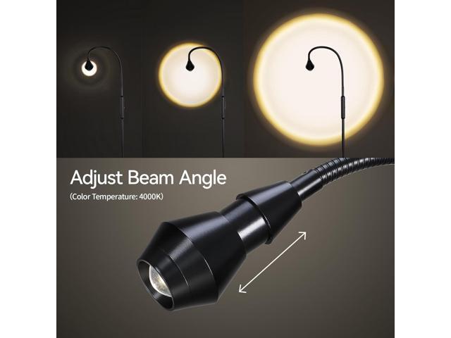 SUNMORY Adjustable LED Beam Floor Lamps for Living Room, Reading Lamp with Flexible Gooseneck, Dimmable Zoomable Spotlight, Work Light, Touch...
