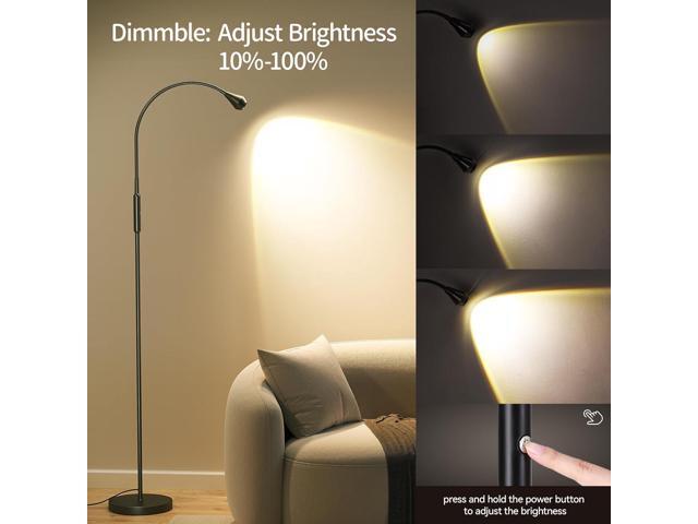 SUNMORY Adjustable LED Beam Floor Lamps for Living Room, Reading Lamp with Flexible Gooseneck, Dimmable Zoomable Spotlight, Work Light, Touch...