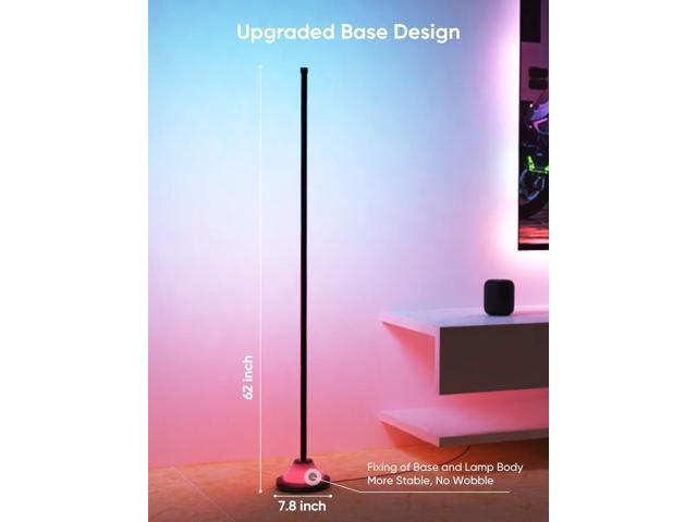 RGB & IC Smart Corner Floor Lamp20W/1100lm, 24Zone DIY & MusicSync LED Standing Lamp, App & RF Remote Control, Alexa & Google Home Compatible,...