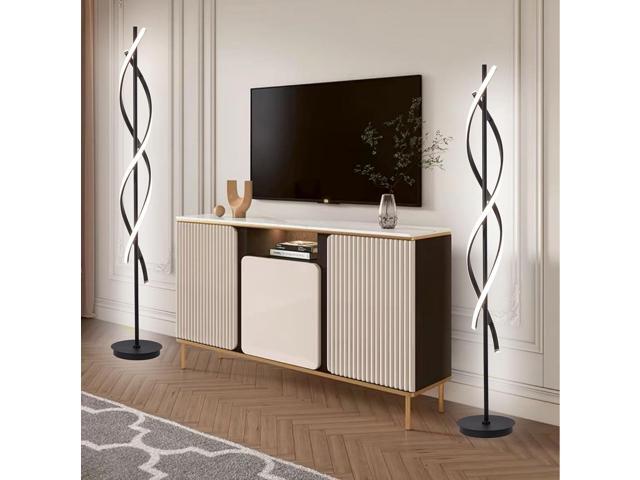 NKU Spiral Floor Lamp for Living Room Modern LED Floor Light with Remote Dimmable Control Sleek Spiral Design Corner Lamp for Bedroom, and Office...