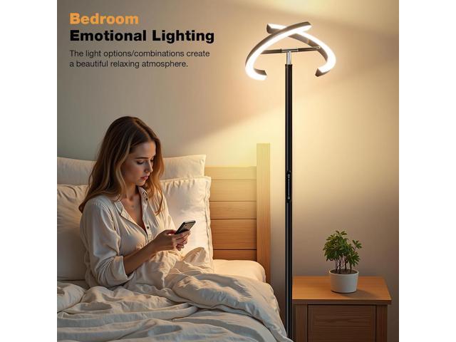 Floor Lamps for Living Room, 40W/2400LM Rotatable LED Floor Lamp with Touch & Remote Control, 70' Tall Standing Lamp Stepless Dimmable, Modern...