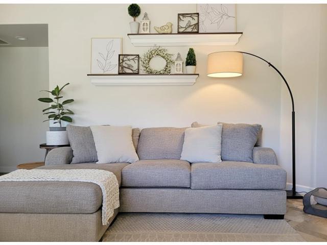 Brightech Logan Arc Floor Lamp, Bright Standing Lamp for Living Rooms, Offices & Bedrooms, Modern Living Room Décor, Tall Hanging Floor Lamp for...