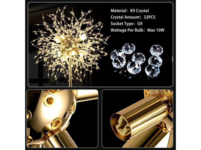 69 inch Crystal Floor Lamp, Modern Standing Lamp with K9 Crystal, LED Floor Lamp with On/Off Foot Switch, Metal Tall Pole Lamp for Living Room,...
