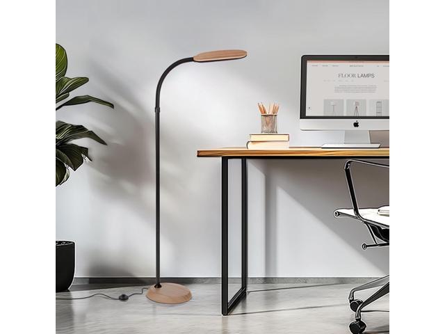 Brightech Litespan Slim LED Floor Lamp - Modern Reading Light Over Chair for Living Rooms & Offices, Tall With Adjustable Gooseneck, Crafts Work...