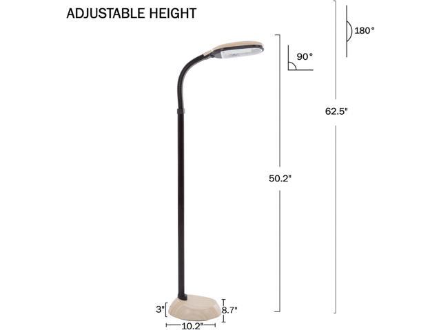 Lavish Home Adjustable Floor Lamp for Bedroom with Bendable Neck - Full Spectrum Natural Sunlight Lamp for Office and Living Room - Reading, Craft,...