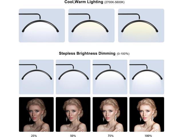 Half Moon Lash Light for Eyelash Extensions & Estheticians, Dimmable LED Lash Lamp, Shadow-Free Moon Light for Lash Tech, Adjustable Eyelash Lamp...