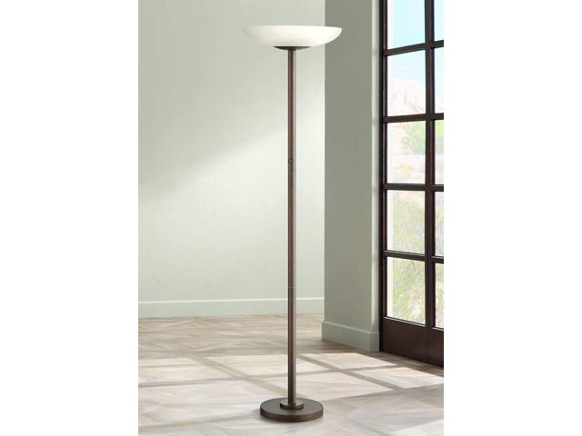 Possini Euro Design Meridian Light Blaster Modern Torchiere Floor Lamp 72' Tall Oiled Rubbed Bronze Frosted Glass Shade CFL Bulbs for Living Room...