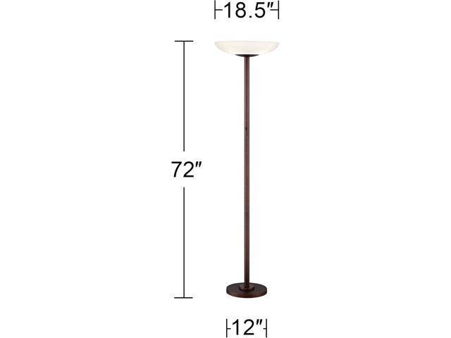 Possini Euro Design Meridian Light Blaster Modern Torchiere Floor Lamp 72' Tall Oiled Rubbed Bronze Frosted Glass Shade CFL Bulbs for Living Room...