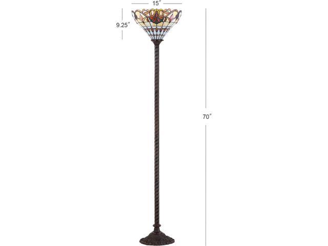JONATHAN Y JYL8003A Davis Tiffany-Style 70' Torchiere LED Floor Lamp, Tiffany, Traditional, Foot-Step Switch, Office, Living Room, Family Room,...