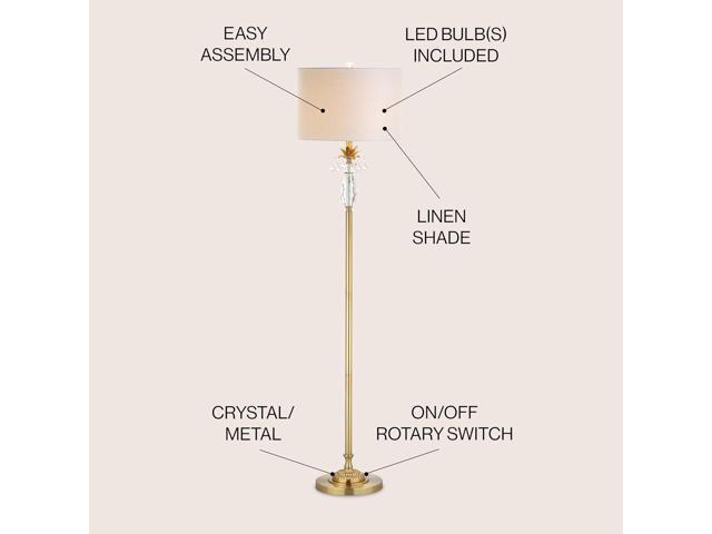 JONATHAN Y JYL2031A Adalyn 61' Crystal/Metal LED Floor Lamp Contemporary,Transitional,Traditional,Classic for Bedrooms, Living Room, Office,...