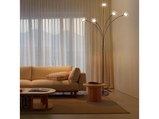 Brightech Orion Arc Floor Lamp for Living Room, Tree Floor Lamp with 5 Adjustable Arms, Multi-Head Standing Lamp with Flexible Rotating LED Lights...
