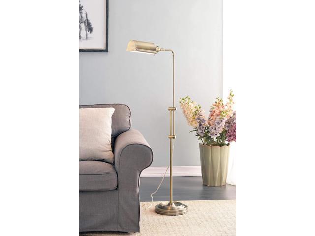 Kenroy Home 33055AB Denton Floor Lamp with Antique Brass Finish, Classic Style, 50' Height, 10.125' Width, 19.5' Depth