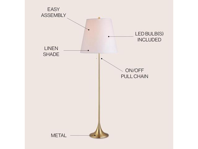 JONATHAN Y JYL3001A Amelia 63' Metal LED Floor Lamp, Modern, Contemporary, Glam, Elegant, Office, Living Room, Family Room, Dining Room, Bedroom,...