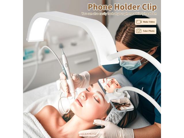 HITTI Estheticians Light, Flexible Gooseneck Lash Light for Eyelash Tech, LED Half Moon Light with Phone Holder, Stepless Dimming and 7 Color Modes...