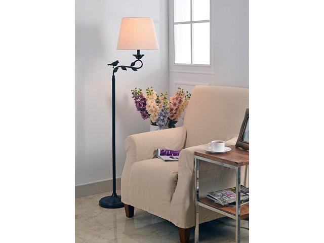 Kenroy Home 32613ORB Birdsong Swing Arm Floor Lamp with Oil Rubbed Bronze with Gold Highlights Finish, Rustic Style, 60' Height, 13.5' Width, 21'...