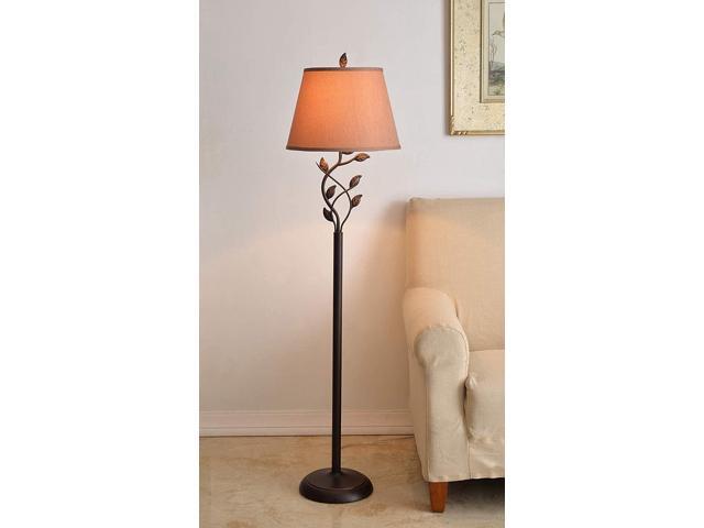 Kenroy Home 32613ORB Birdsong Swing Arm Floor Lamp with Oil Rubbed Bronze with Gold Highlights Finish, Rustic Style, 60' Height, 13.5' Width, 21'...
