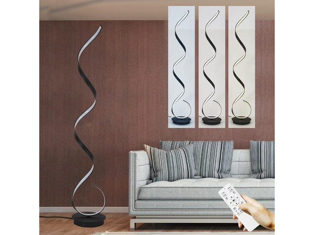 Spiral Floor lamp, 57 '48W Unique Modern LED Floor Light, 3 Color dimmable Remote Control Corner lamp Standing Light, Suitable for The Living Room...
