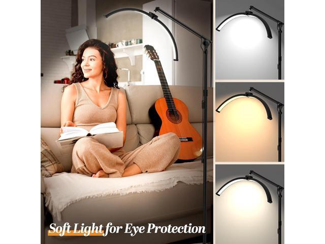 Esthetician Light, 3-Color Dimmable Lash Lamp, 308 LED Beads Shadowless Half Moon Light, Lash Foldable Floor Lamp with 360° Rotation for Beauty,...