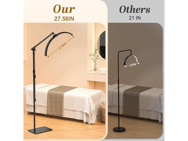 Esthetician Light, 3-Color Dimmable Lash Lamp, 308 LED Beads Shadowless Half Moon Light, Lash Foldable Floor Lamp with 360° Rotation for Beauty,...