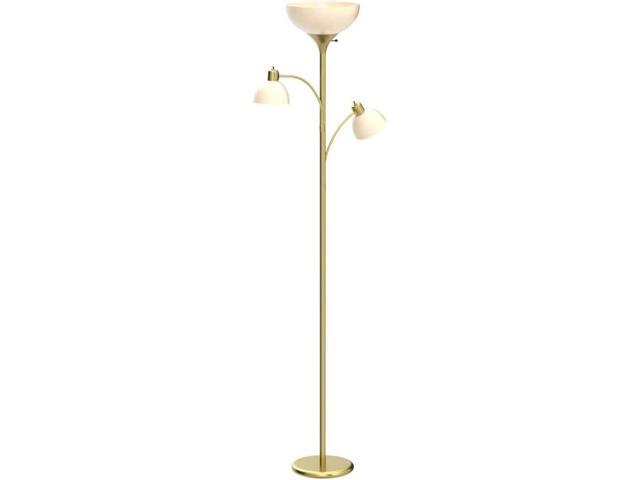 Brightech Sky Dome Double LED Floor lamp, Torchiere Super Bright Floor Lamp with 2 Reading Lamps for Living Rooms & Offices - Dimmable Tall...