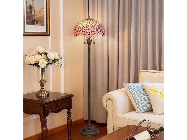 Tiffany Floor Lamp,Floor Lamps for Living Room, Cherry Blossom Style Glass Floor Lamp,Standing Lamp for Bedroom for Living Room Dorm Office...