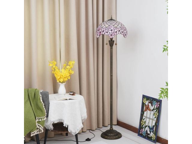 Tiffany Floor Lamp,Floor Lamps for Living Room, Cherry Blossom Style Glass Floor Lamp,Standing Lamp for Bedroom for Living Room Dorm Office...