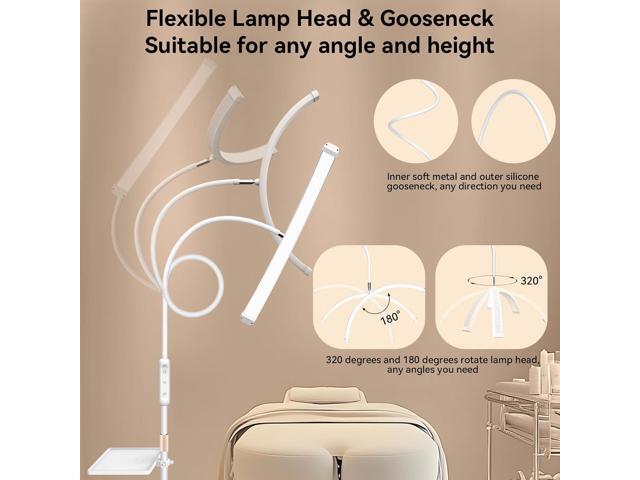 Lash Light for Eyelash Tech, Led Half Moon Light Lamp for Tattoo, Lash Extensions, Esthetician & Artists, Adjustable Height, Dimmable Brightness,...