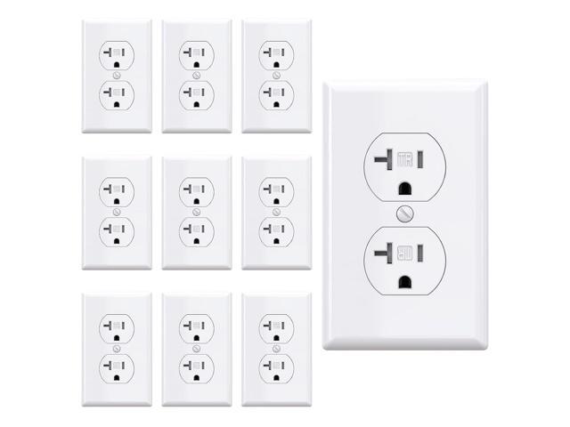 AIDA 20 Amps Outlets Duplex Electrical Receptacle Outlets,Tamper Resistant,Heavy-Duty Receptacle Wall Outlet,Residential,TR,3-Wire, Self-Grounding...
