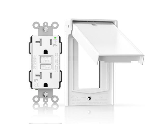 AIDA 20A GFCI Outlet with Weatherproof Cover & Wall Plate,Tamper-Resistant & Weather Resistant Self-Test Electrical Outlet for Bathroom, Kitchen,...
