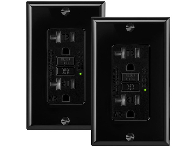 2 Pack-GFCI Outlet 20 Amp,Self-Test,GFI Electrical Outlet with Thinner Design,WR Weather Resistant Receptacle,Ground Fault Circuit...