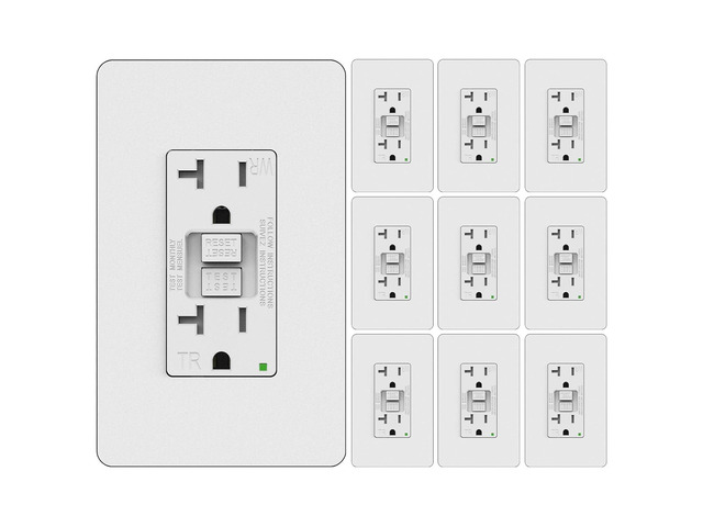 ThunderWay GFCI Outlet 15 Amp, LED Indicator, Tamper-Resistant, Weather Resistant Receptacle Indoor or Outdoor Use, Ground Fault Circuit...