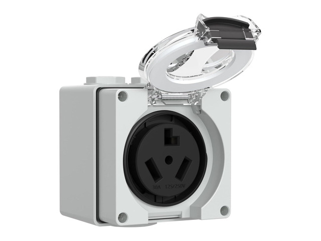 30Amp Power Outlet Box,125/250Volt NEMA 10-30R Receptacle Outdoor dustproof and Weatherproof for Electric Dryers, Heavy Duty Industrial Grade Power...