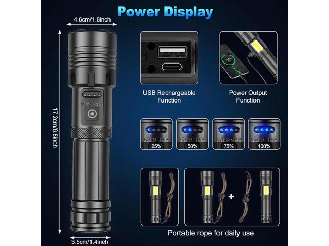 eYotto LED Flashlight, 7 Lighting Modes Super Bright Handheld Flashlight, 1000000LM High Powered LED Flashlight for Outdoor Activies Search Work...