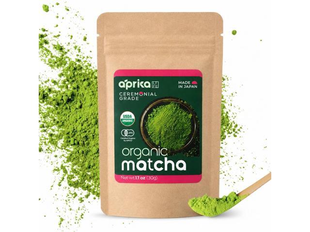 AprikaLife Organic Matcha Powder, USDA & JAS Certified, No Sugar Added, Authentic Japanese Ceremonial Grade Matcha Green Tea Powder, 1.05 oz/30g