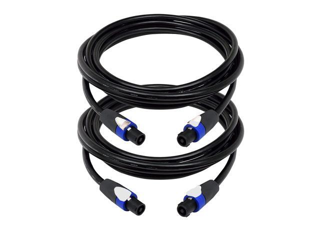 BRENDAZ {2 Pack} SpeakOn to SpeakOn 12AWG (OFC) Pro Speaker Cable, Audio DJ Cord Speakon Cables with Twist Lock (25Feet)