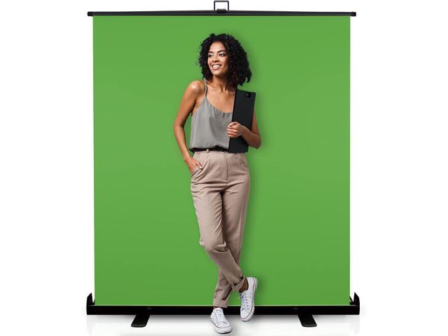 khomo gear jumbo size 55' x 82' green screen collapsible pull-up extra large streaming portable backdrop setup with auto-lockin