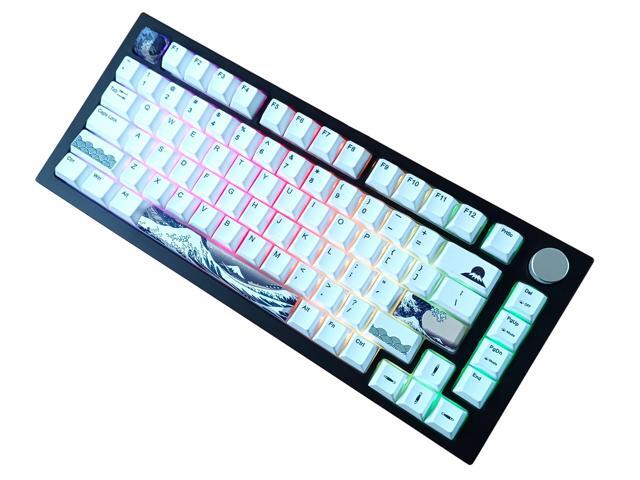 KBParadise V75 RGB LED Backlight Great Wave Wired 75% 82Key Mechanical Keyboard, Black Case,18 RGB Backlight Effects, Dye-sublimation keycap,Hot...
