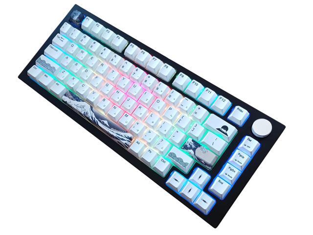 KBParadise V75 RGB LED Backlight Great Wave Wired 75% 82Key Mechanical Keyboard, Black Case,18 RGB Backlight Effects, Dye-sublimation keycap,Hot...
