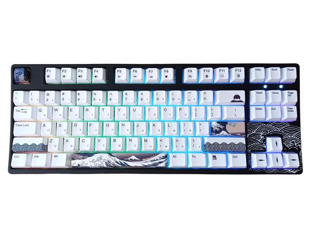 KB Paradise VX80 RGB LED Backlight Great Wave Wired 80% 87Key TMechanical Keyboard, Black Case,18 RGB Backlight Effects, Dye-sublimation keycap...