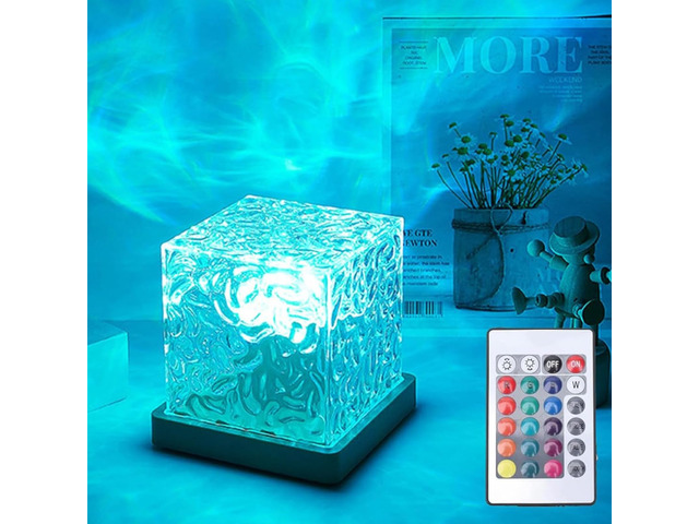 Ocean Wave Projector Light, 16-Color LED Shower Lamp with Remote, 3D Water Ripple Projection, Romantic Ambient Lighting for Kids Room, Relaxation,...