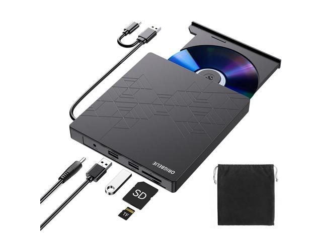 KEHIPI External DVD Drive, CD Drive USB 3.0 Typle C CD/DVD ROM +/-RW Adapter with USB Port DVD Burner for Laptop PC Desktop Computer, Optical Disk...