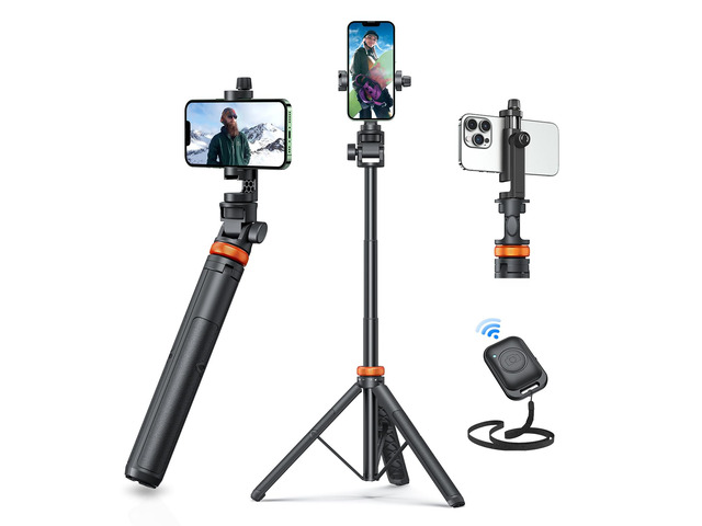 ViewSonic 62' Phone Tripod, Tripod for iPhone & Selfie Stick with Remote Extendable Cell Phone Stand & Ultimate Phone Holder, Solidest Phone...